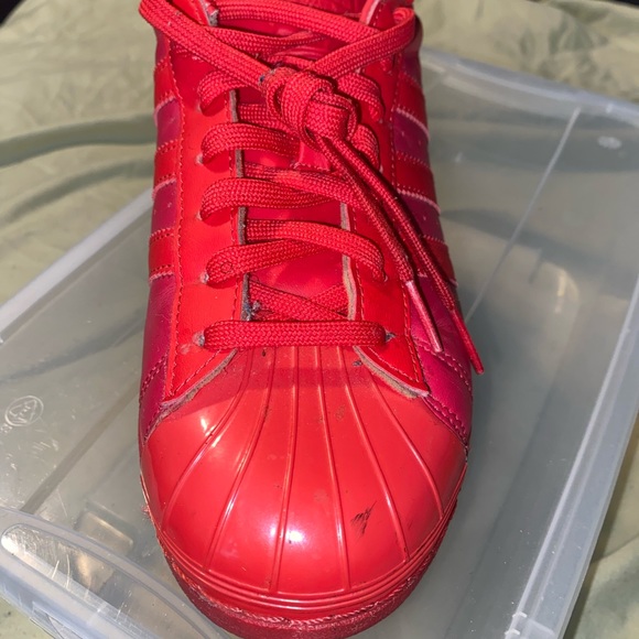 All Red Adidas Men Size:9 - Picture 4 of 12